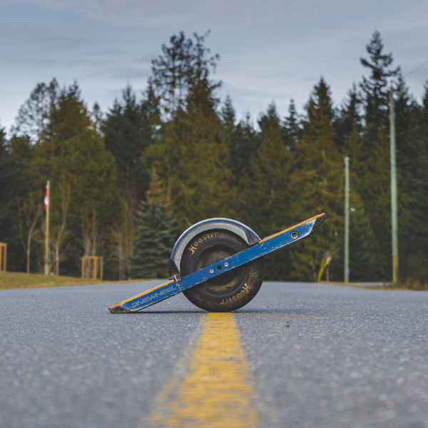 Onewheel Electric Skateboard placed in the middle of the road