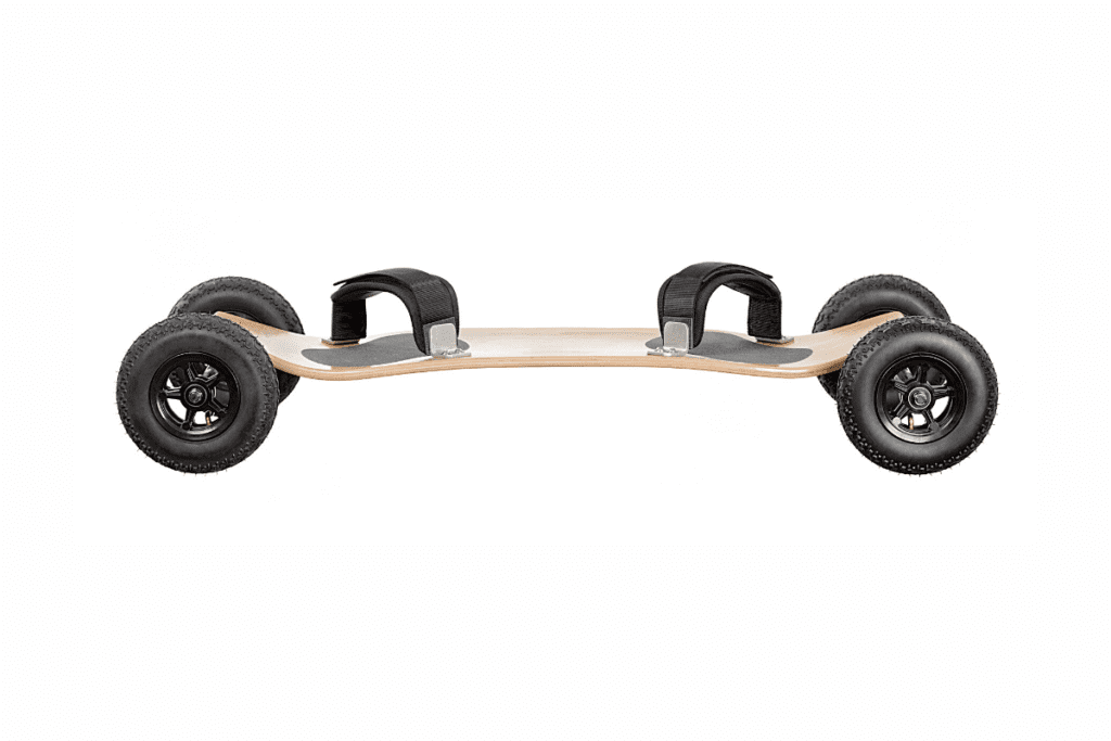 off road electric skateboard with rubber wheels on white background - My Electric Scooter