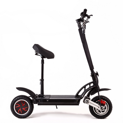 Black Electric Scooter with seat attached